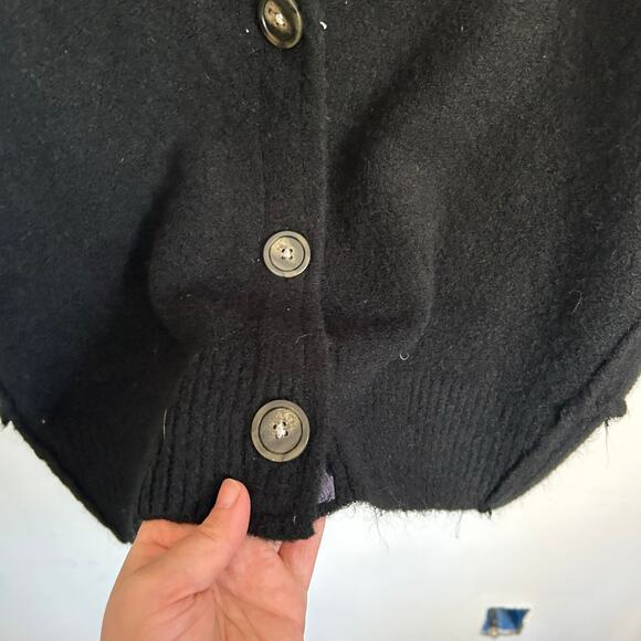 Free People Oversized Eucalyptus Button Up Cardigan Black Size XS - Picture 9 of 10